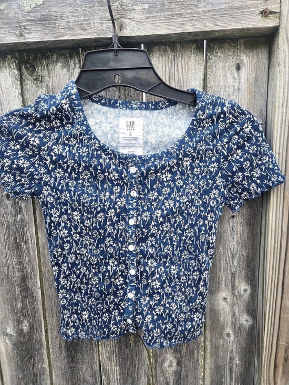 GAP Girls Floral Short Sleeve Top Size Medium Like New